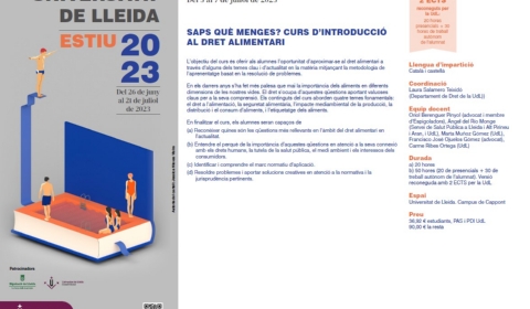 Saps Què Menges - Curs d'introducció al Dret alimentari